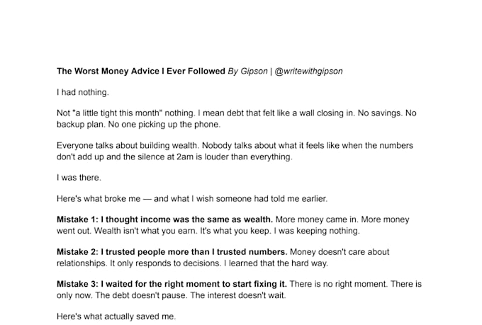 write bold honest personal finance content for people